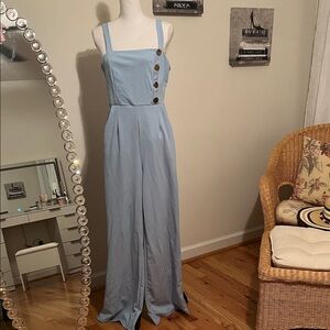 Fashion Nova Light Blue Jumpsuit